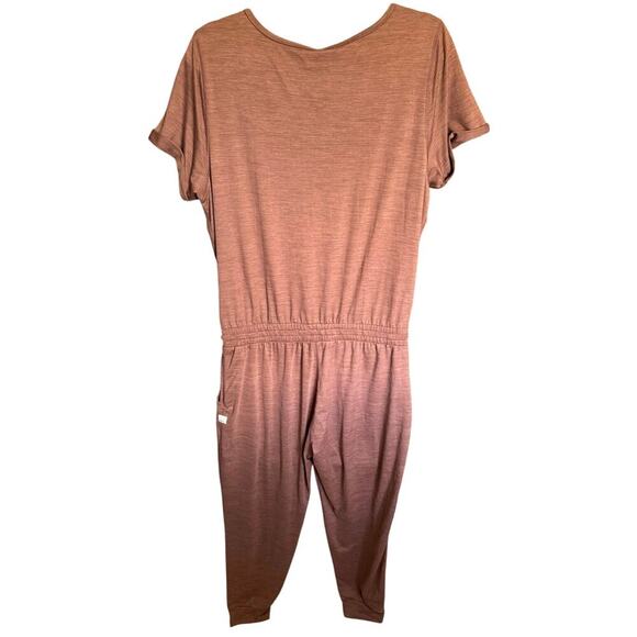 Vuori New All Day Jumpsuit Relaxed Fit Cropped Terracotta Heather Size Large - Picture 11 of 14